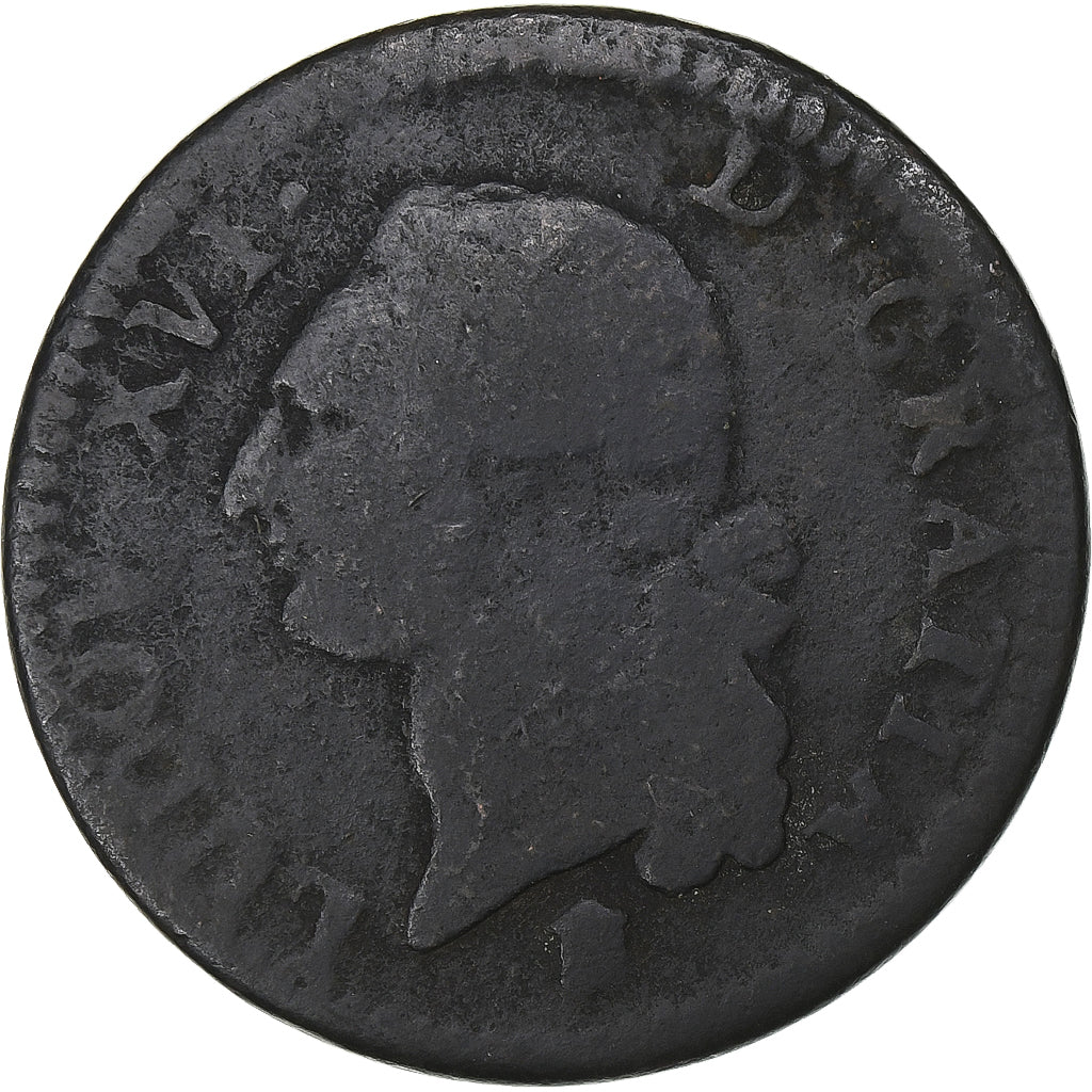 France, Louis XVI, Sol, 1785, Bordeaux, Cuivre, TB, Gadoury:350