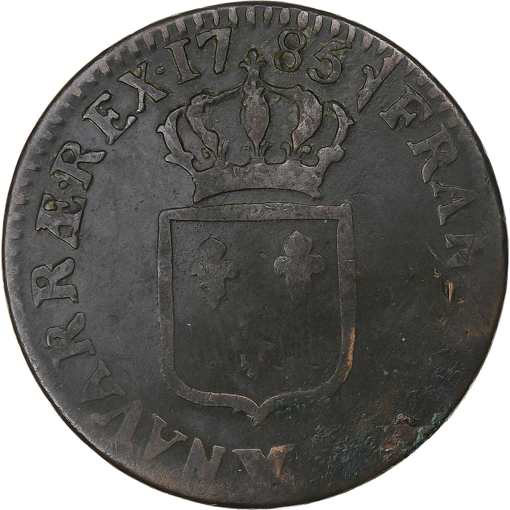 France, Louis XVI, Sol, 1785, Lille, Cuivre, TB, Gadoury:350