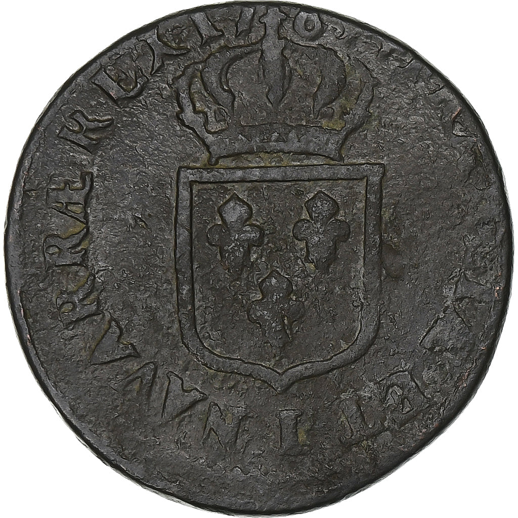France, Louis XVI, Sol, 1784, Limoges, Cuivre, TB, Gadoury:350