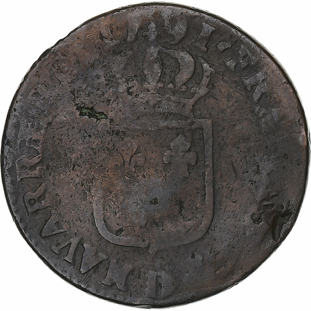 France, Louis XVI, Sol, 1791, Lyon, Cuivre, TB, Gadoury:350