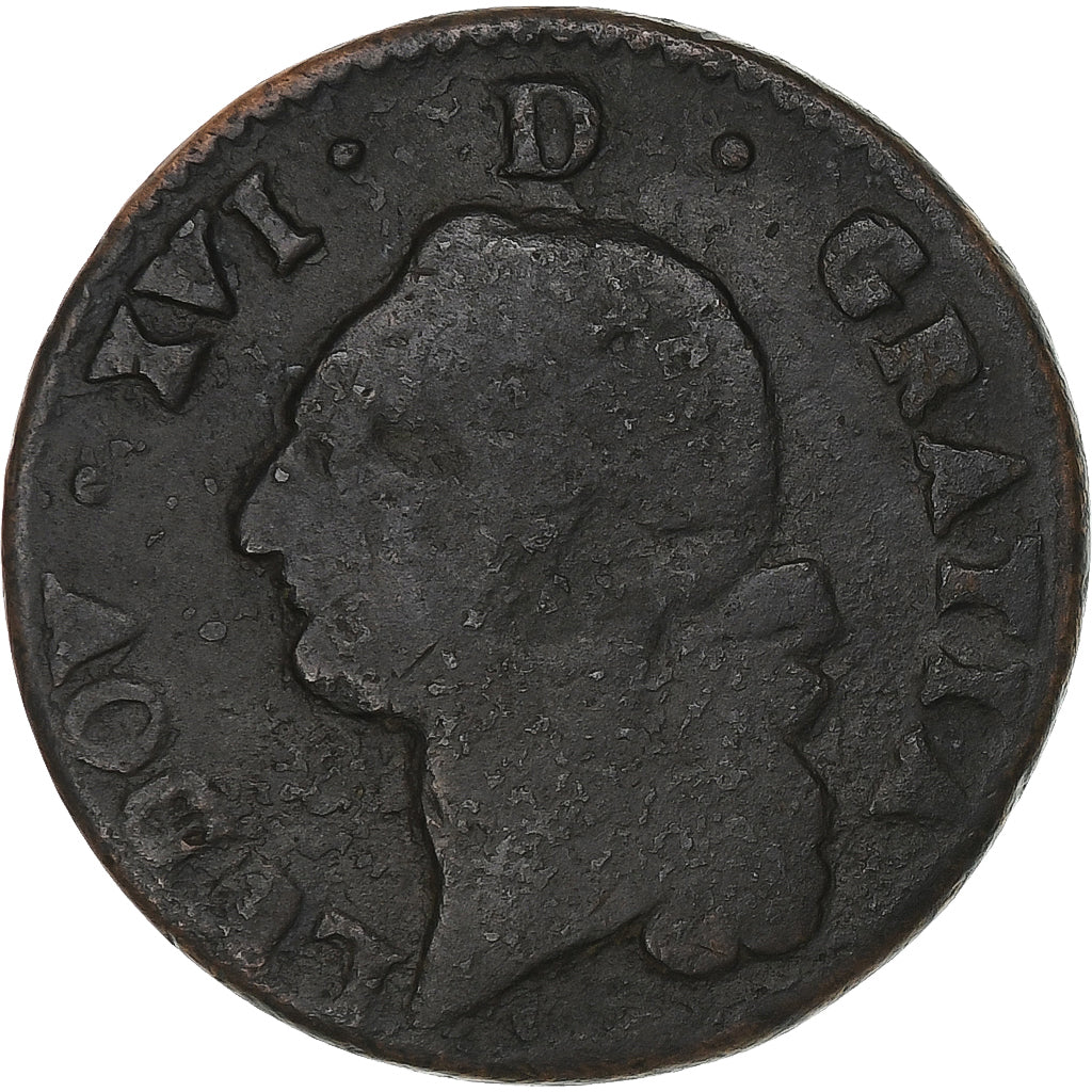 France, Louis XVI, Sol de Béarn, Pau, Cuivre, TB, Gadoury:350a