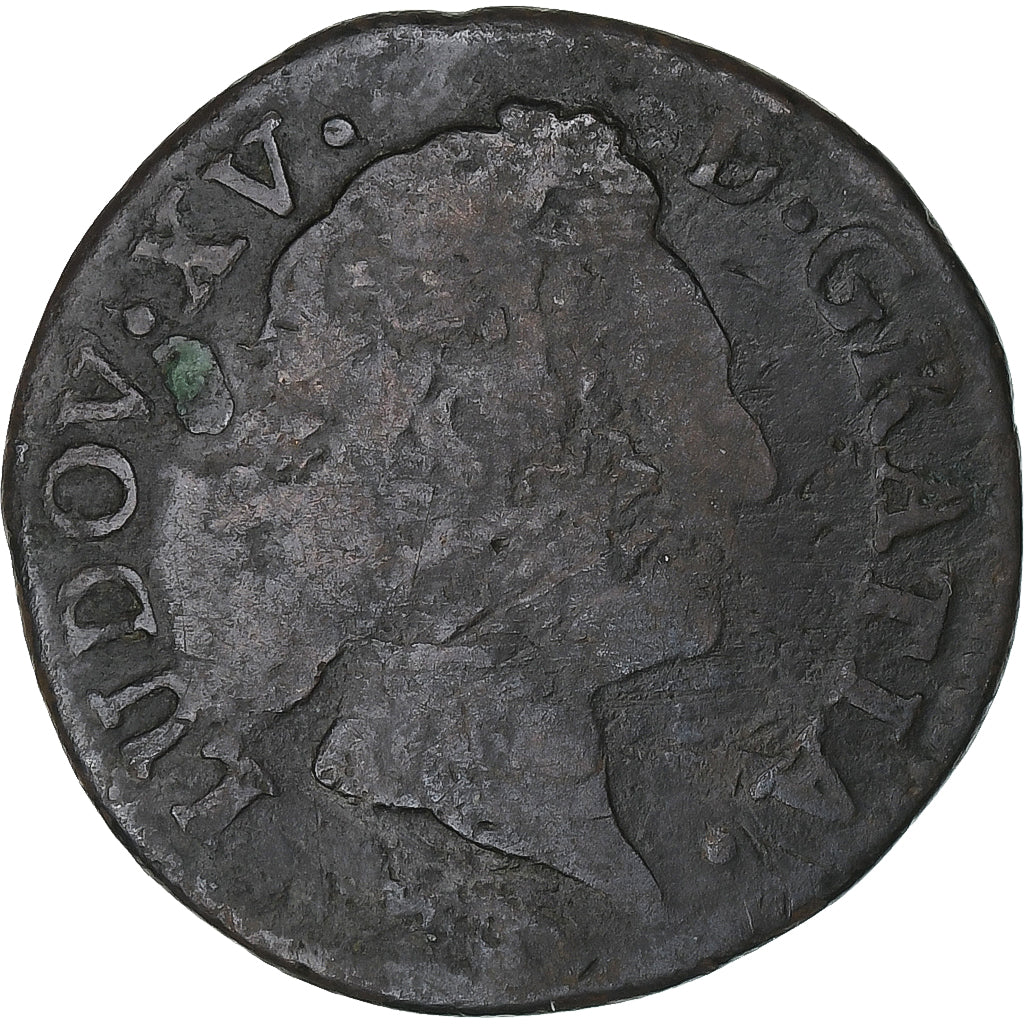 Francia, Louis XV, 1/2 Sol à la vieille tête, 1769, Besançon, Cobre, BC