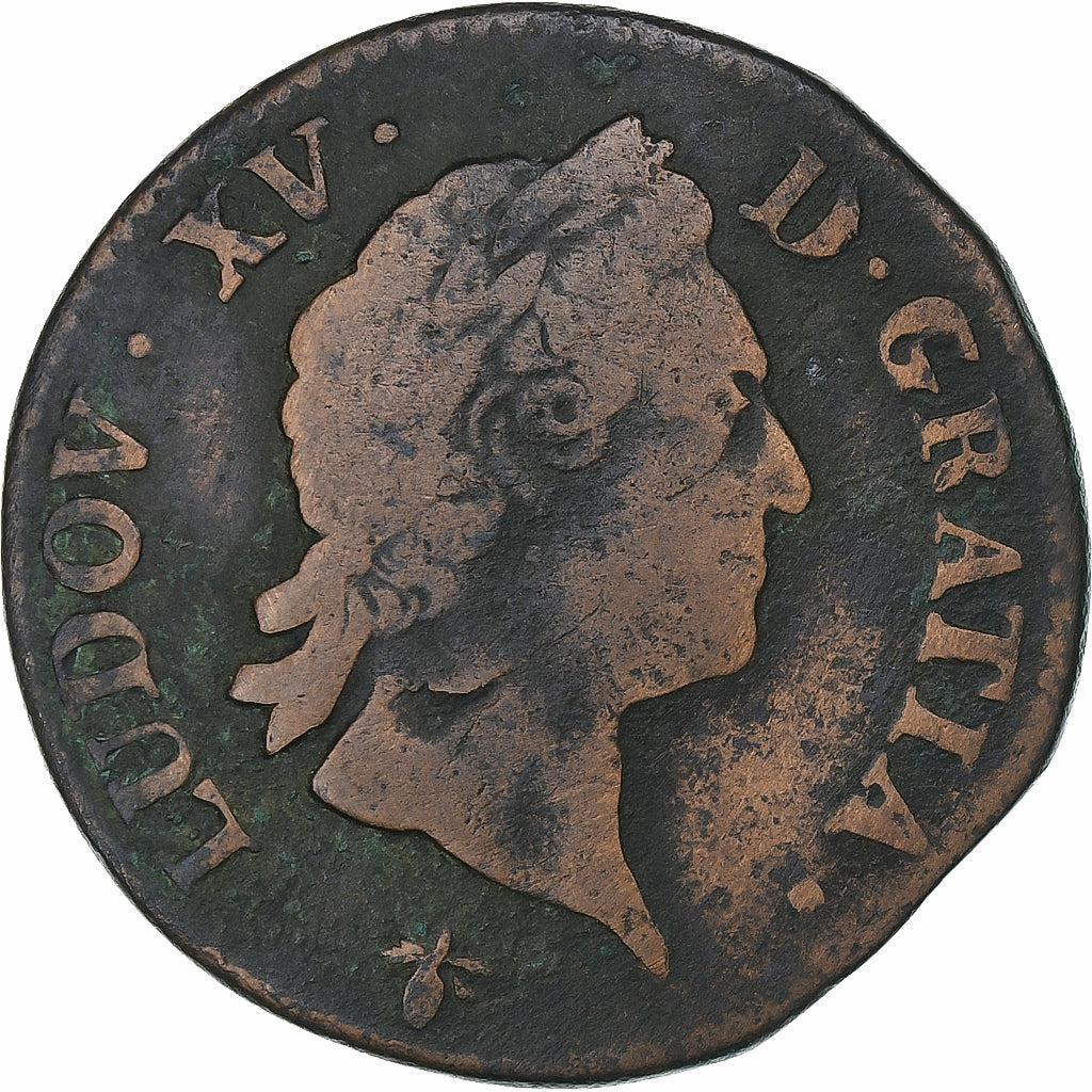 Frankreich, Louis XV, Sol à la vieille tête, 1774, La Rochelle, Kupfer, S