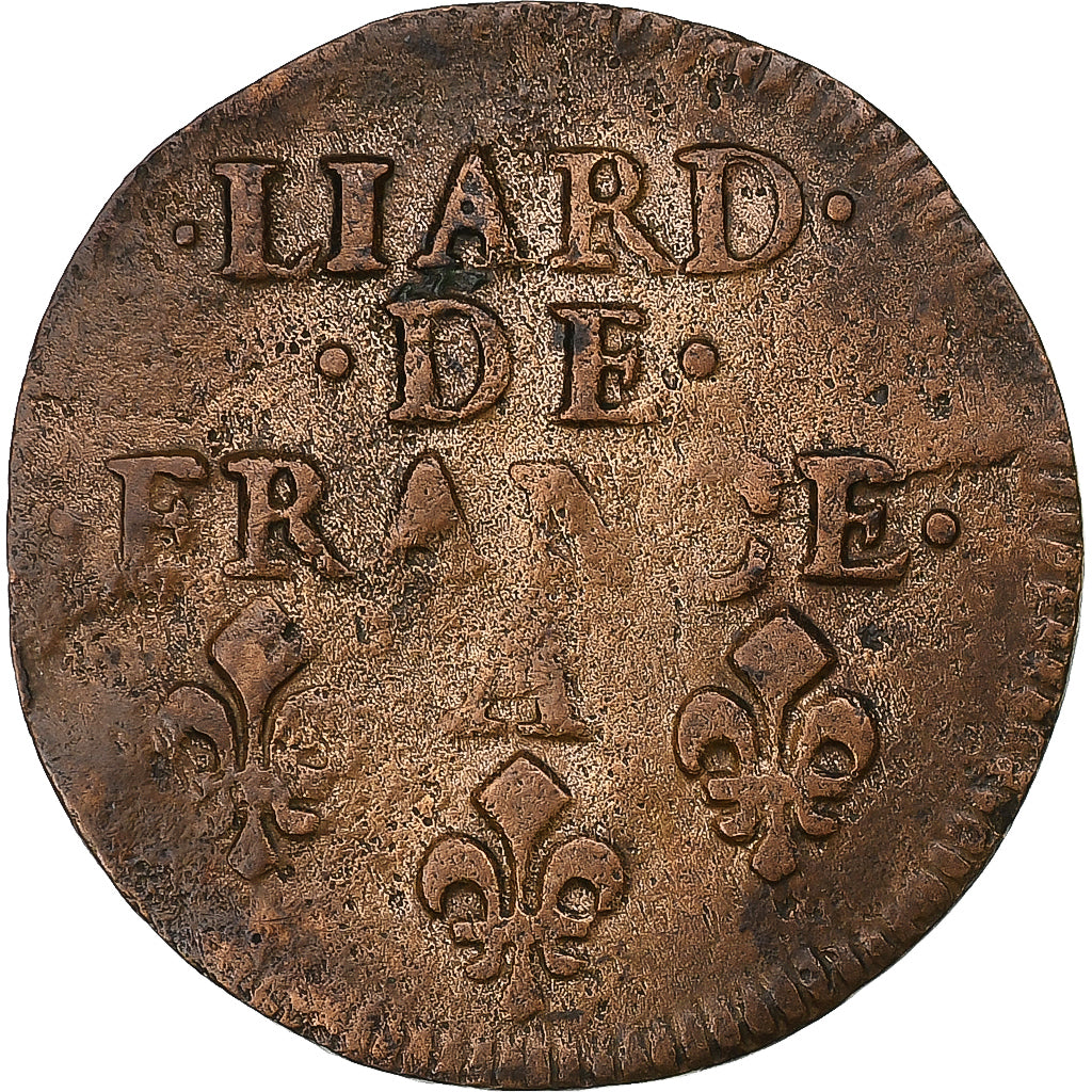 França, Louis XIV, Liard, 1756, Corbeil, Cobre, F(12-15), Gadoury:80