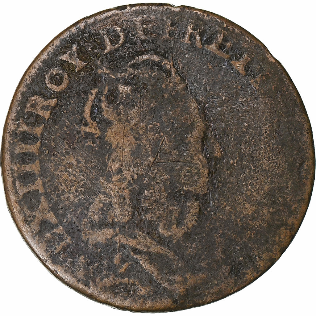 Francia, Louis XIV, Liard, Caen, Cobre, BC, Gadoury:80
