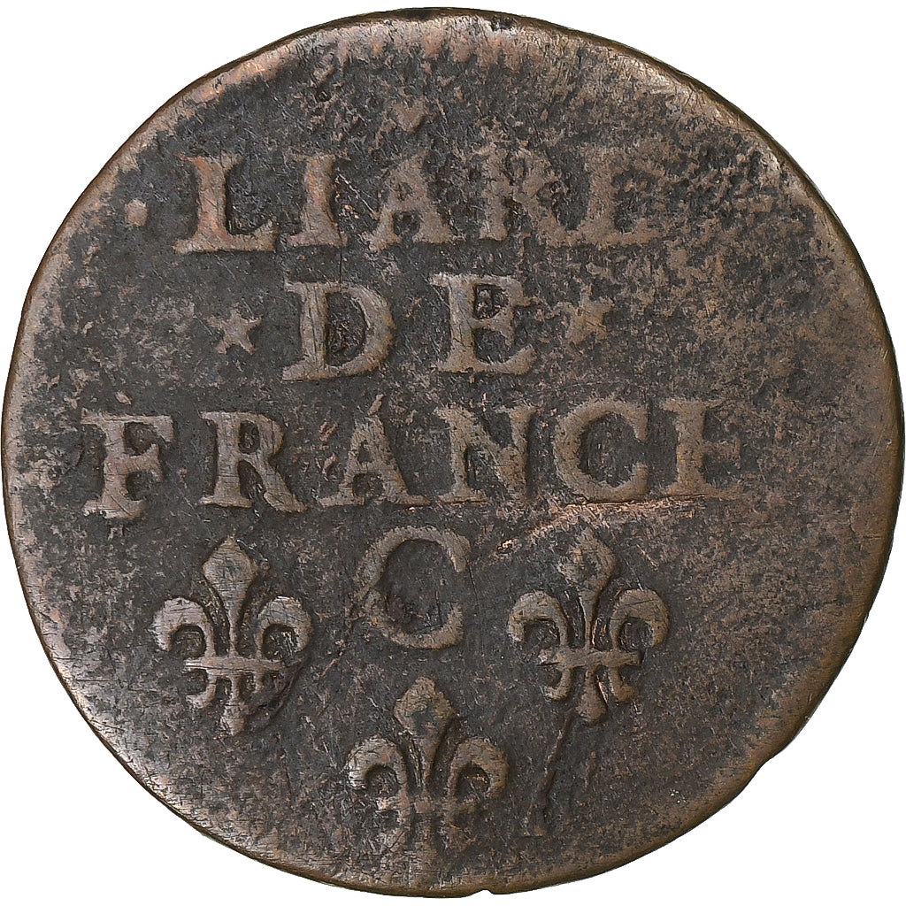 Francia, Louis XIV, Liard, Caen, Cobre, BC, Gadoury:80
