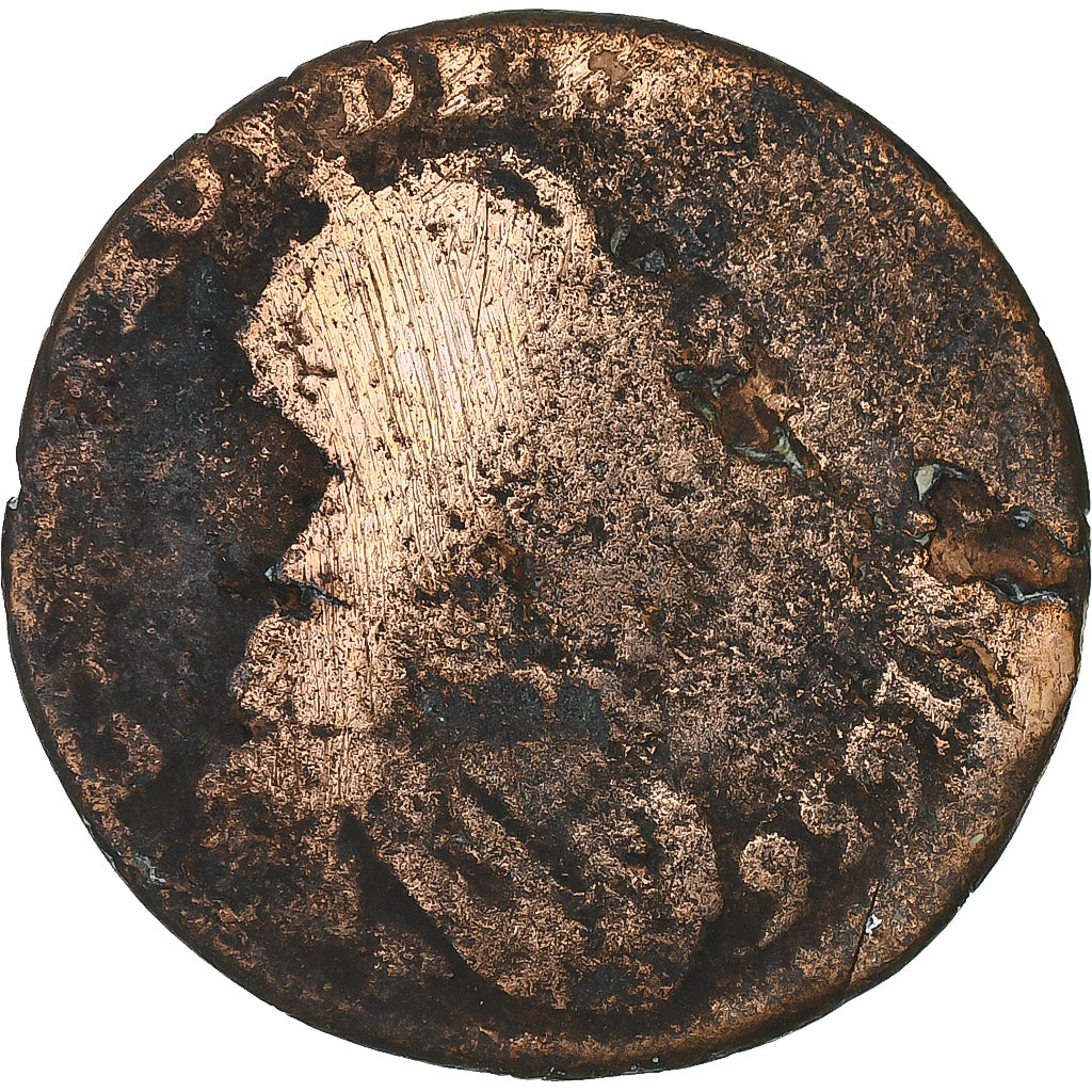 Frankrijk, Louis XIV, Liard, 1656, Koper, ZG+, Gadoury:80