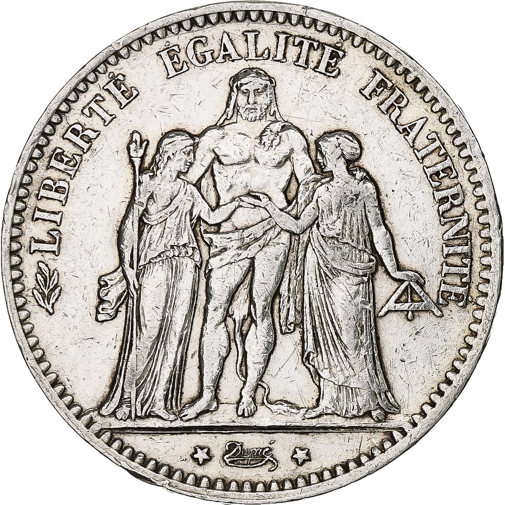 France, 5 Francs, Hercule, 1875, Paris, Silver, EF(40-45), Gadoury:745, KM:820.1