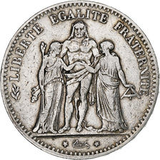 France, 5 Francs, Hercule, 1877, Bordeaux, Silver, VF(30-35), Gadoury:745