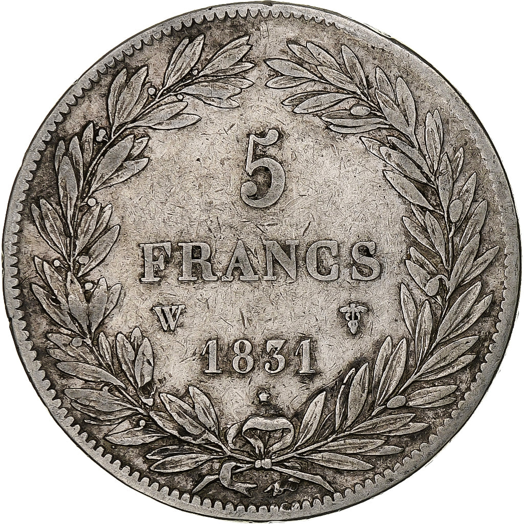 France, Louis-Philippe, 5 Francs, 1831, Lille, Silver, VF(30-35), Gadoury:676a