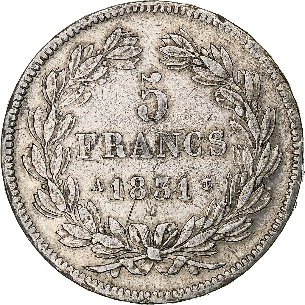 France, Louis-Philippe, 5 Francs, 1831, Paris, Silver, EF(40-45), Gadoury:677a