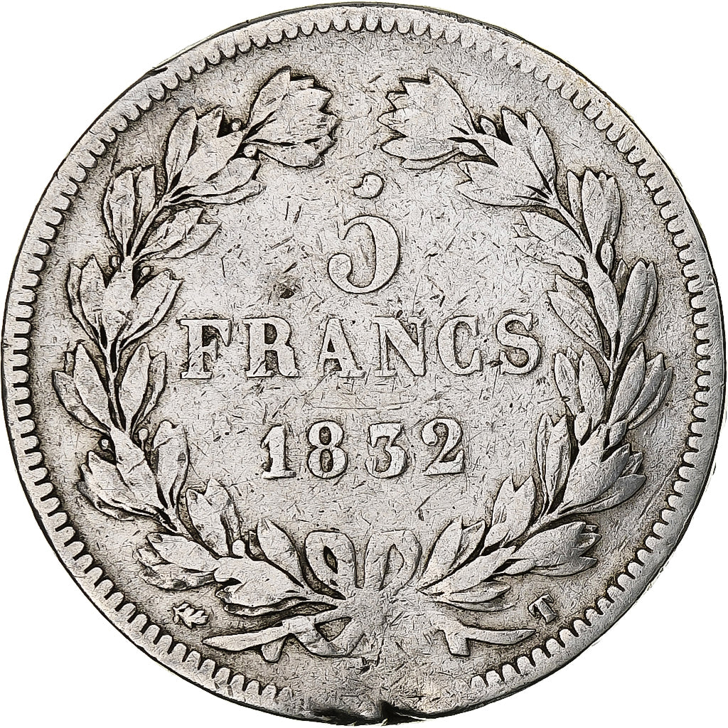 France, Louis-Philippe, 5 Francs, 1832, Nantes, Argent, TB+, Gadoury:678