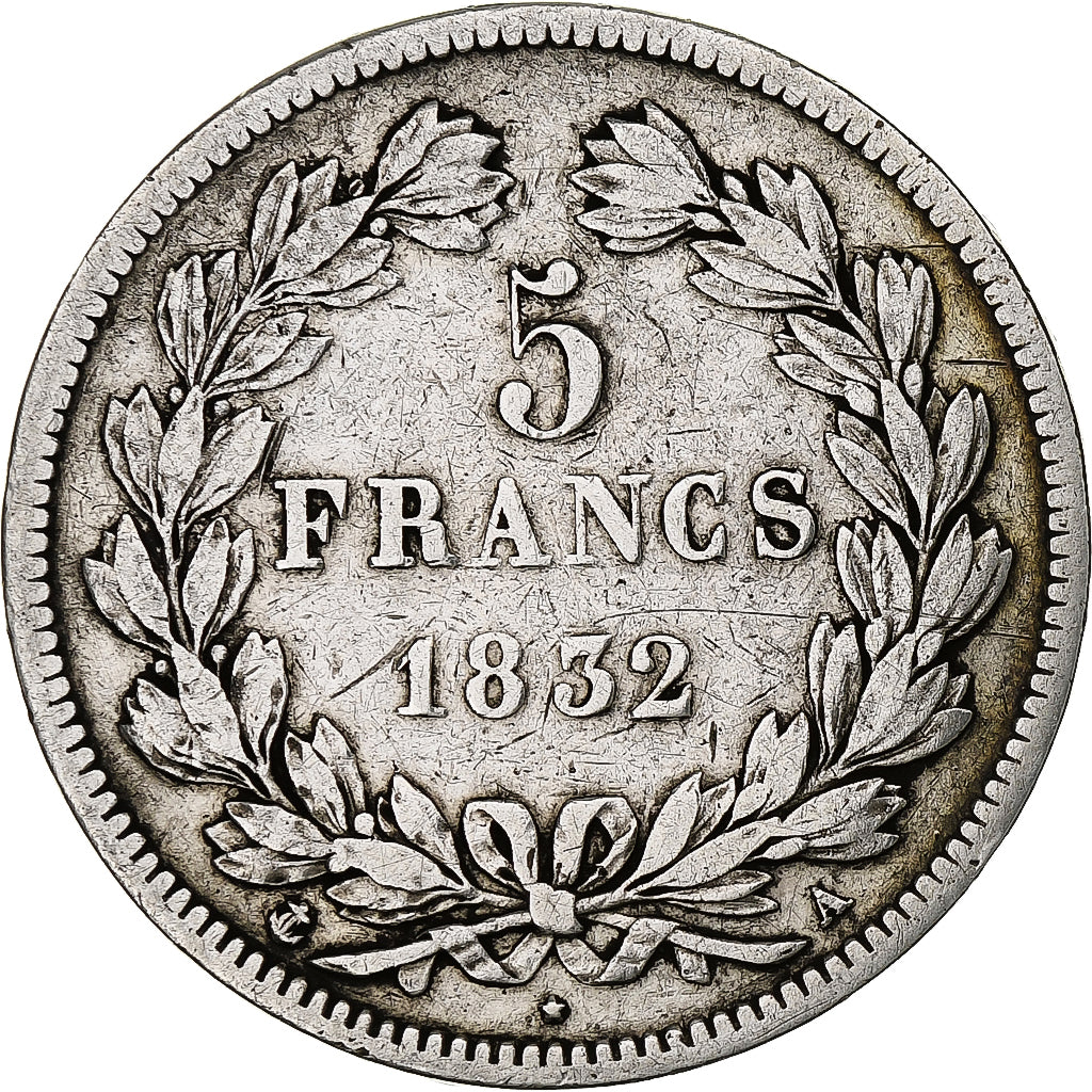 France, Louis-Philippe, 5 Francs, 1832, Paris, Silver, VF(30-35), Gadoury:678