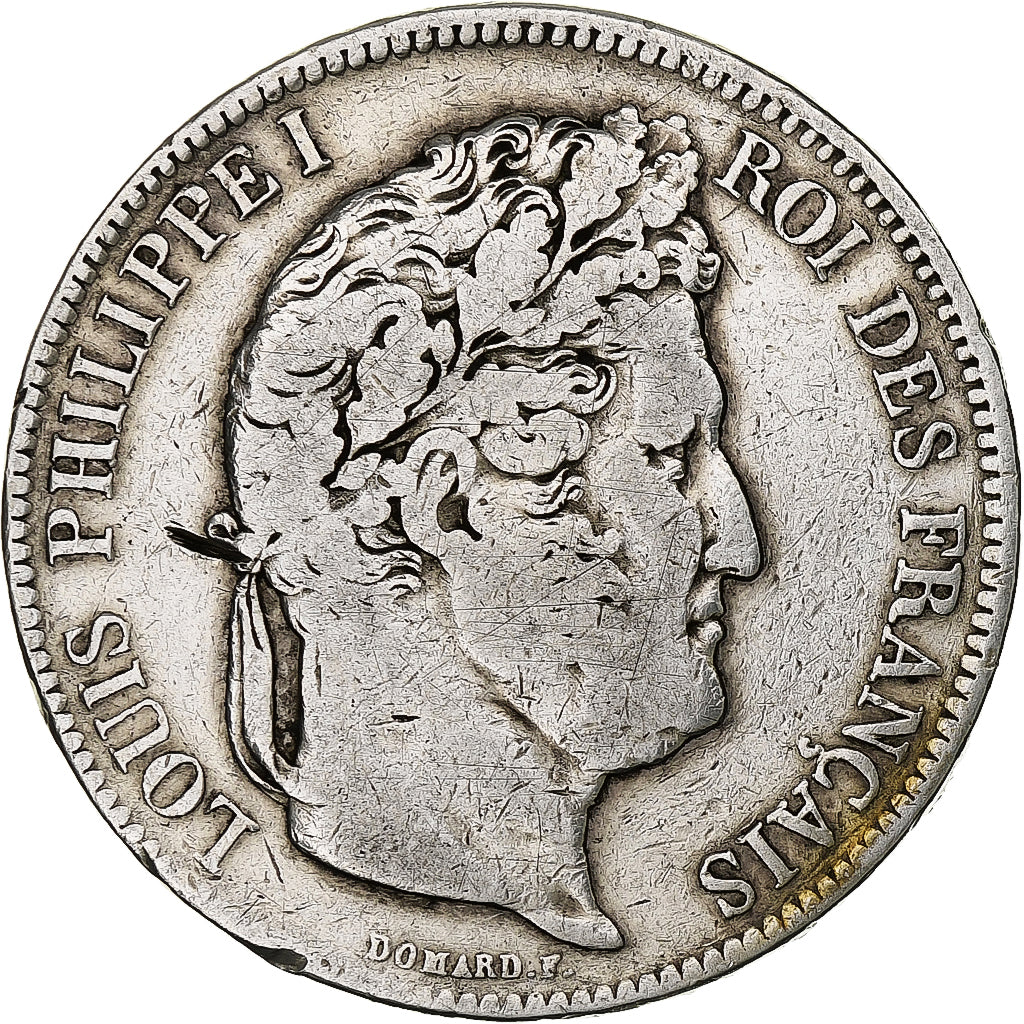 France, Louis-Philippe, 5 Francs, 1834, Lyon, Silver, VF(30-35), Gadoury:678