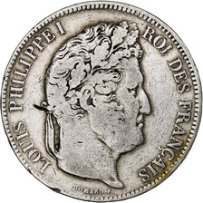 France, Louis-Philippe, 5 Francs, 1834, Lyon, Silver, VF(30-35), Gadoury:678