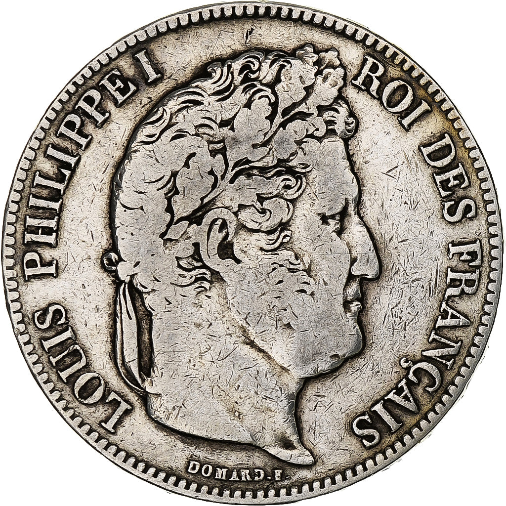 France, Louis-Philippe, 5 Francs, 1834, Bordeaux, Silver, VF(30-35)