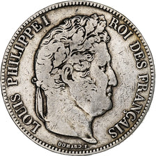France, Louis-Philippe, 5 Francs, 1834, Bordeaux, Silver, VF(30-35)