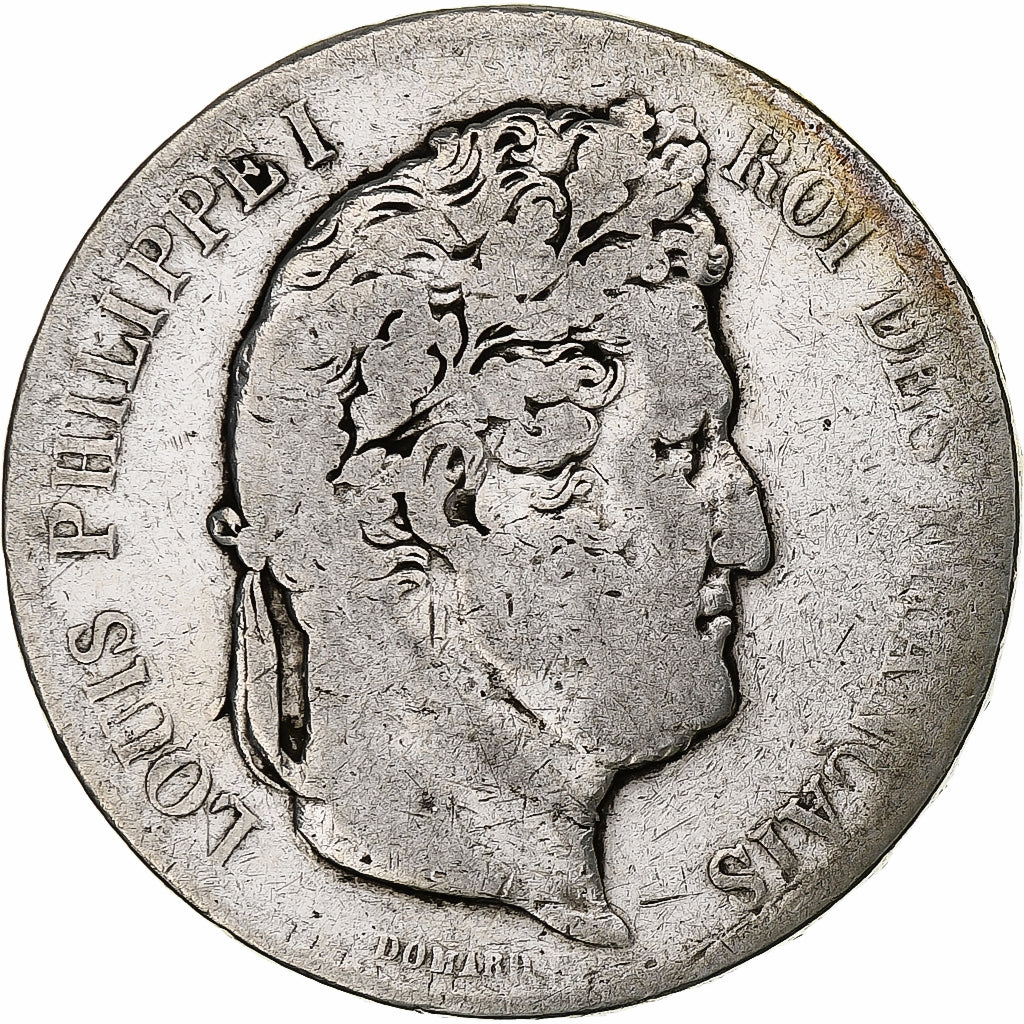 France, Louis-Philippe, 5 Francs, 1835, Lyon, Silver, VF(30-35), Gadoury:678