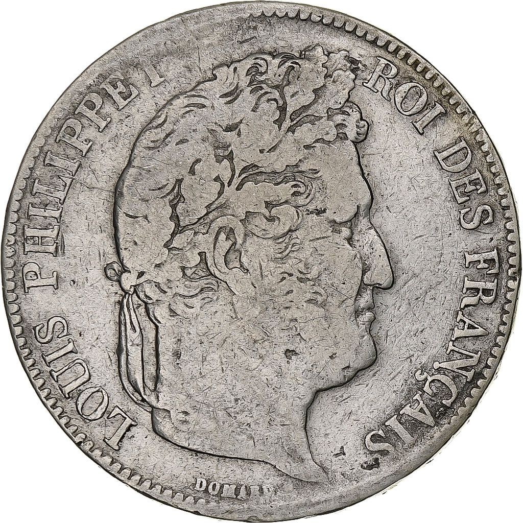 Francia, Louis-Philippe, 5 Francs, 1836, Lille, Argento, MB+, Gadoury:678