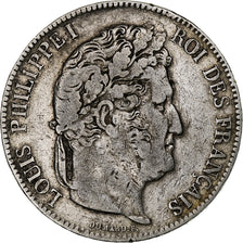 França, Louis-Philippe, 5 Francs, 1837, Lille, Prata, VF(30-35), Gadoury:678