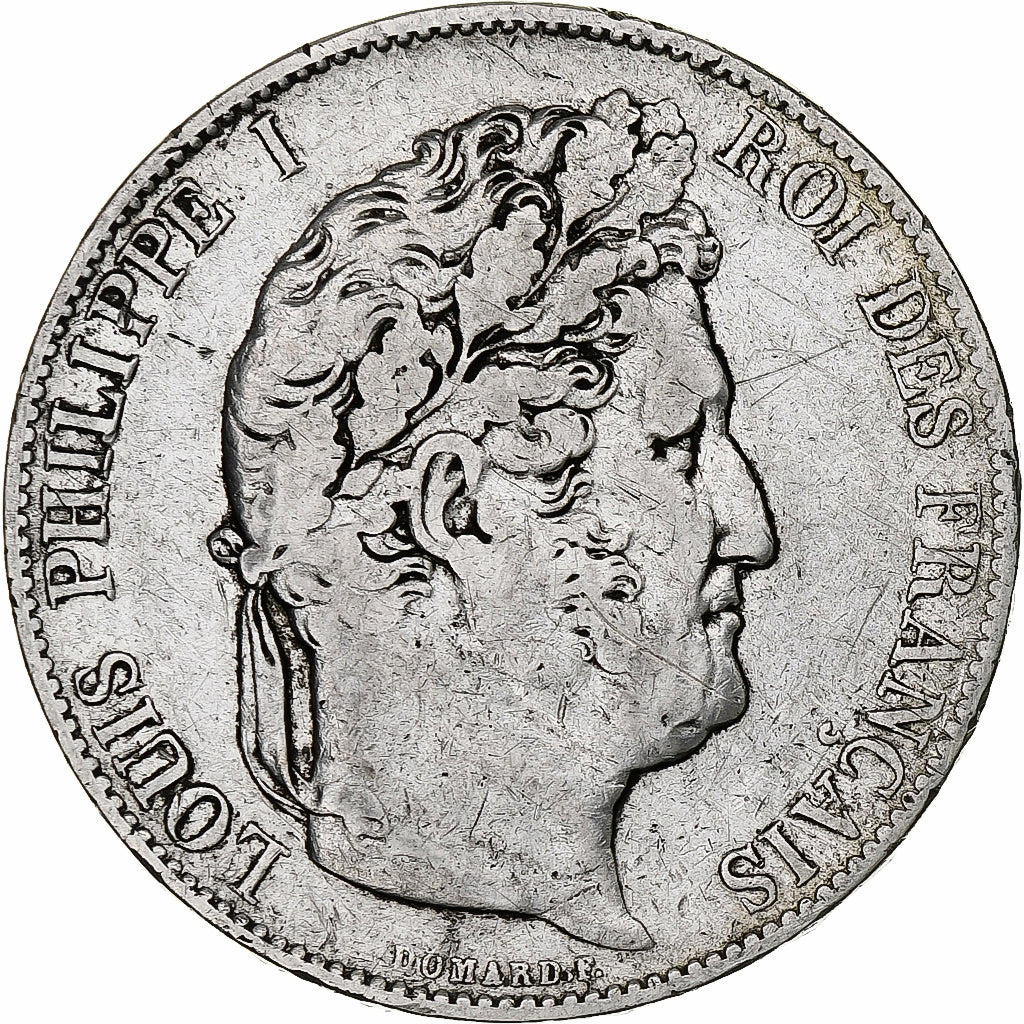 France, Louis-Philippe, 5 Francs, 1844, Lille, Silver, VF(30-35), Gadoury:678a