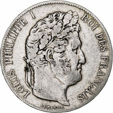 France, Louis-Philippe, 5 Francs, 1845, Paris, Silver, VF(30-35), Gadoury:678