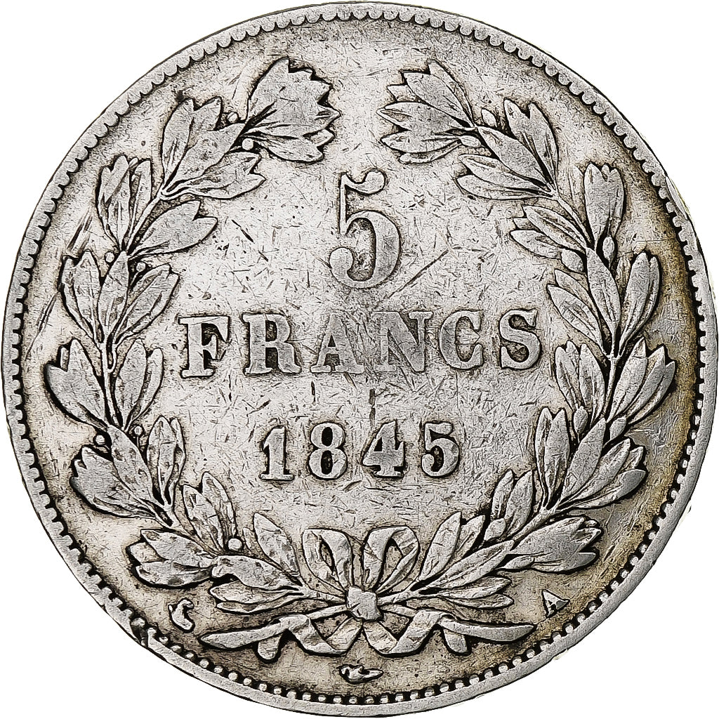 France, Louis-Philippe, 5 Francs, 1845, Paris, Silver, VF(30-35), Gadoury:678