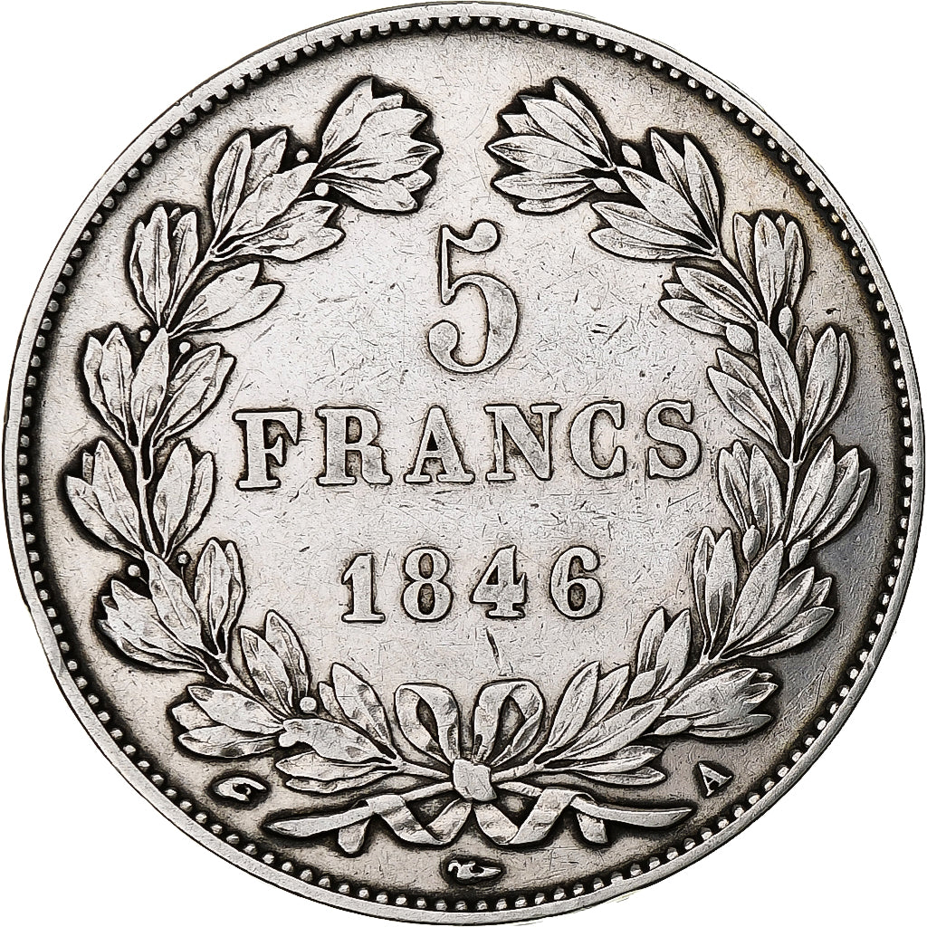 France, Louis-Philippe, 5 Francs, 1846, Paris, Silver, EF(40-45), Gadoury:678