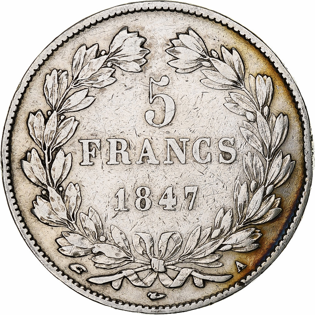 France, Louis-Philippe, 5 Francs, 1847, Paris, Silver, VF(30-35), Gadoury:678