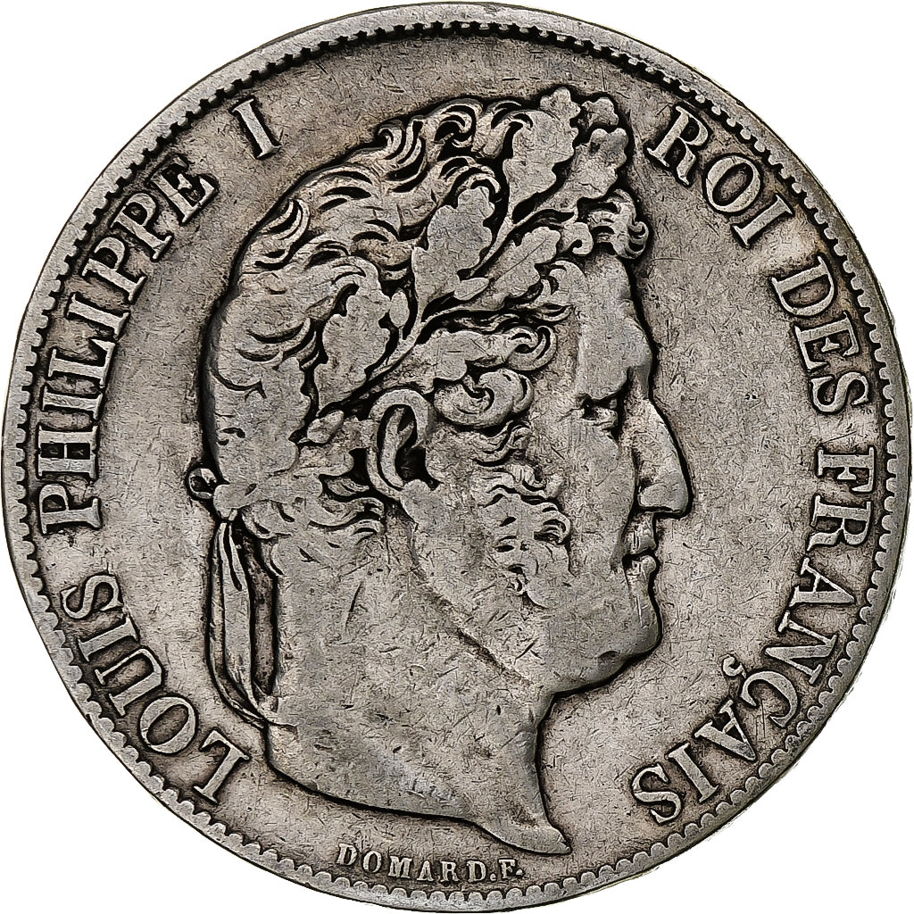 Francia, Louis-Philippe, 5 Francs, 1848, Paris, Argento, MB+, Gadoury:678