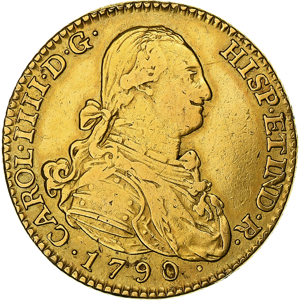España, Carlos IV, 2 Escudos, 1790, Madrid, Oro, MBC, KM:435.1
