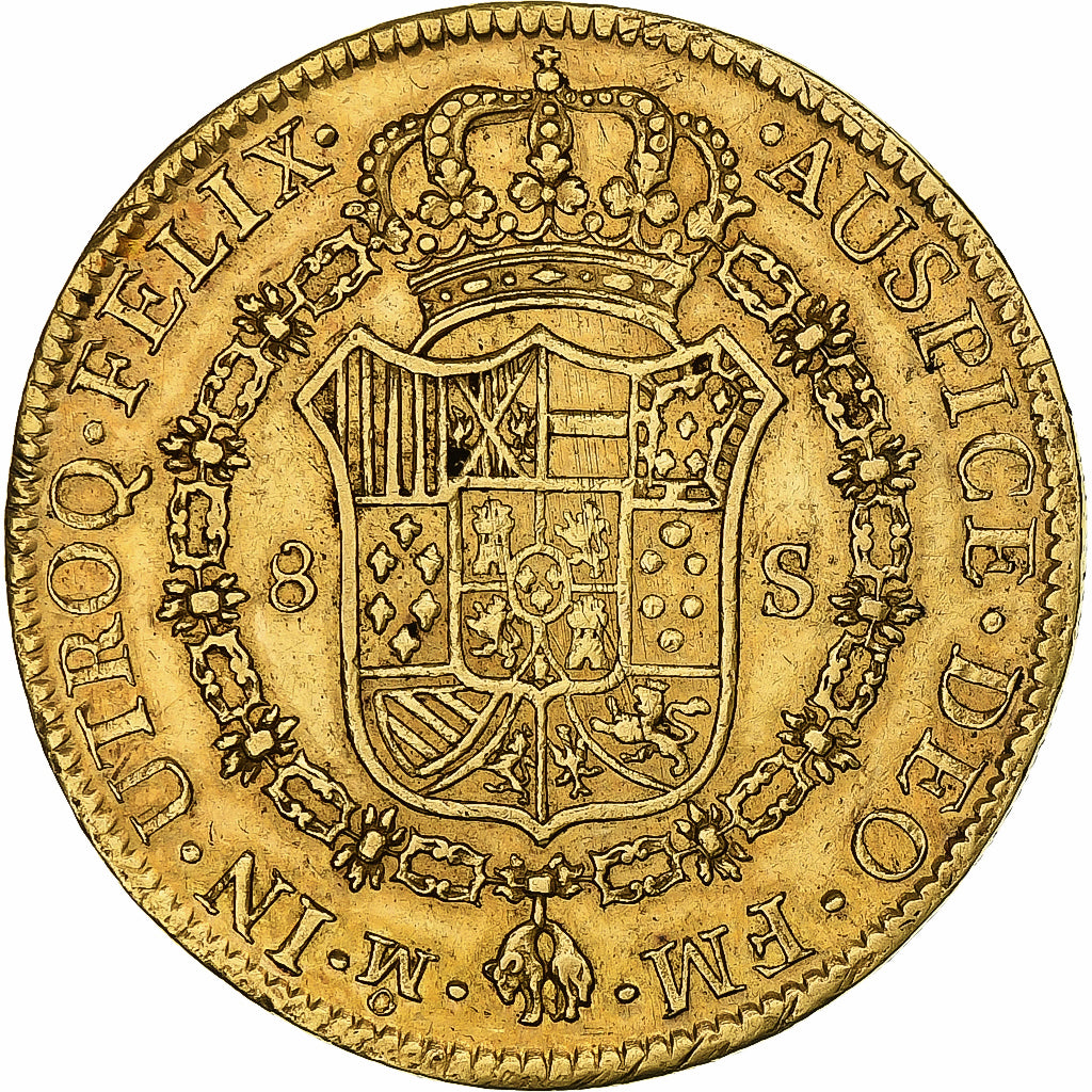 Mexico, Carlos III, 8 Escudos, 1774, Mexico City, Gold, EF(40-45), KM:156.2