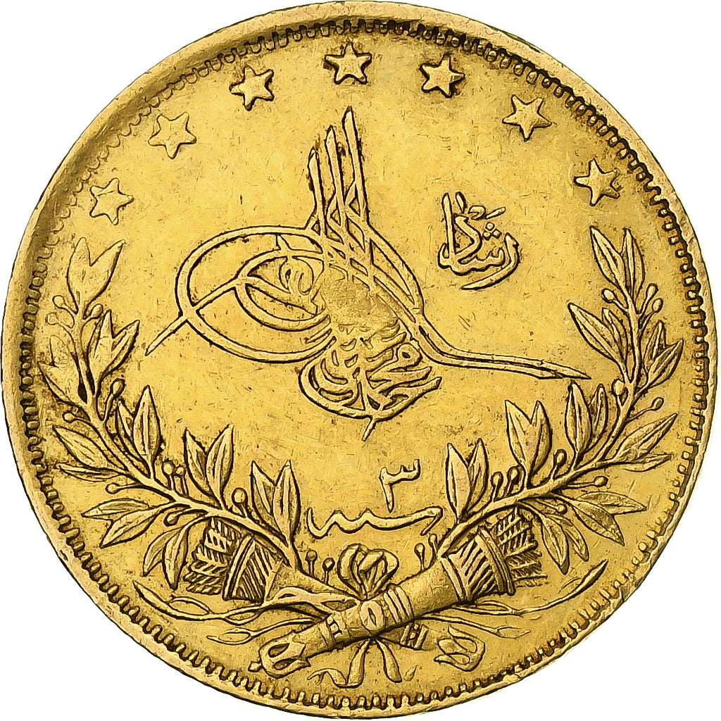 Empire ottoman, Mehmed V, 100 Kurush, AH 1327-3 / 1911, Constantinople, Or