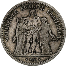Francia, 5 Francs, Hercule, 1848, Paris, Plata, BC+, Gadoury:683, KM:756.1