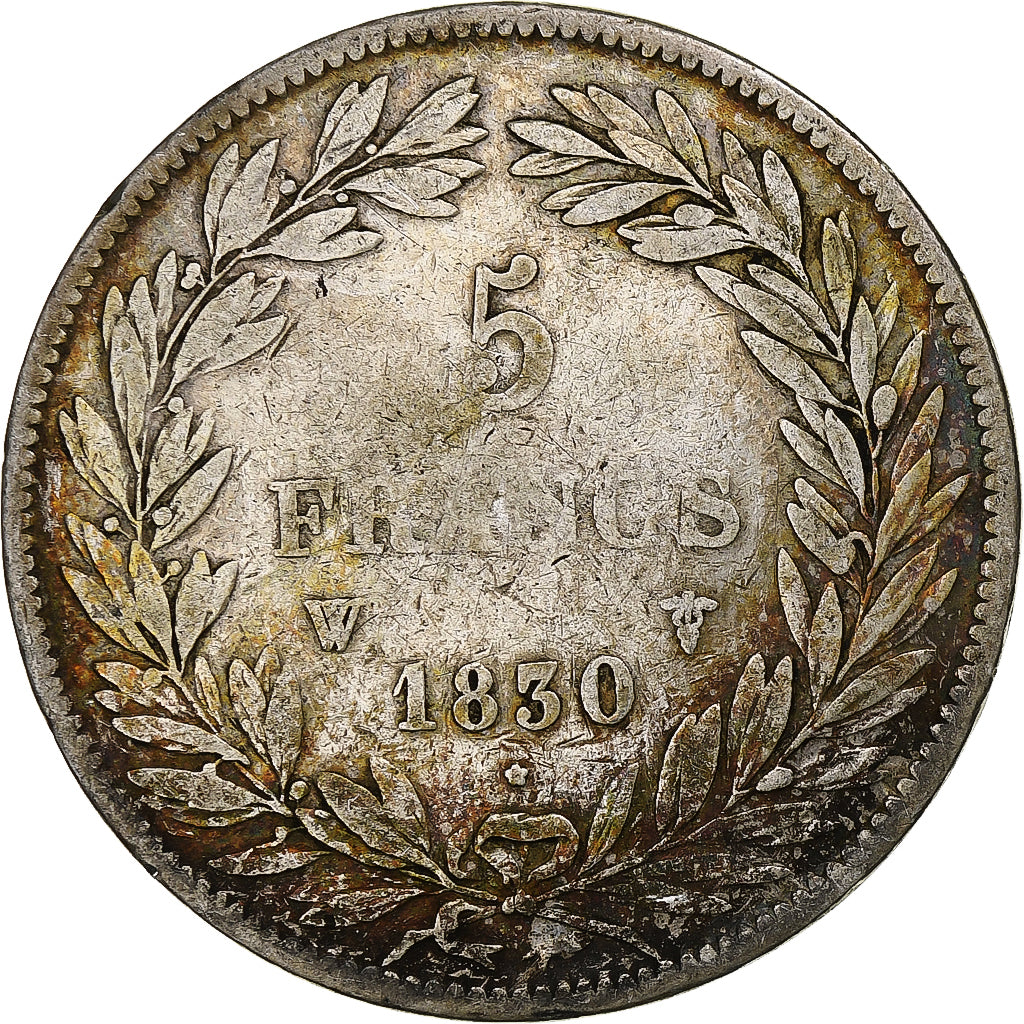 Francia, Louis-Philippe, 5 Francs, 1830, Lille, Argento, MB+, Gadoury:676