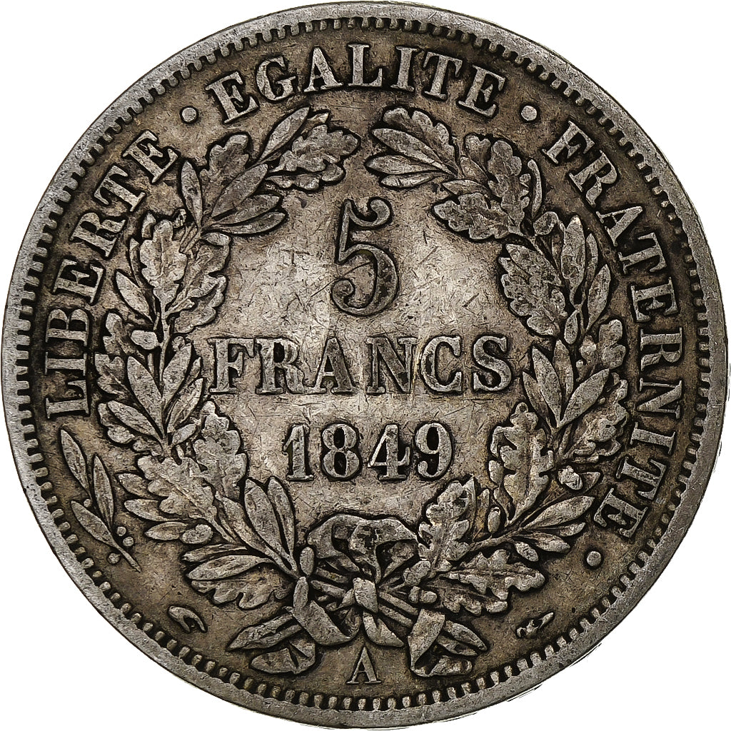 Francia, 5 Francs, Cérès, 1849, Paris, Argento, BB, Gadoury:719, KM:761.1