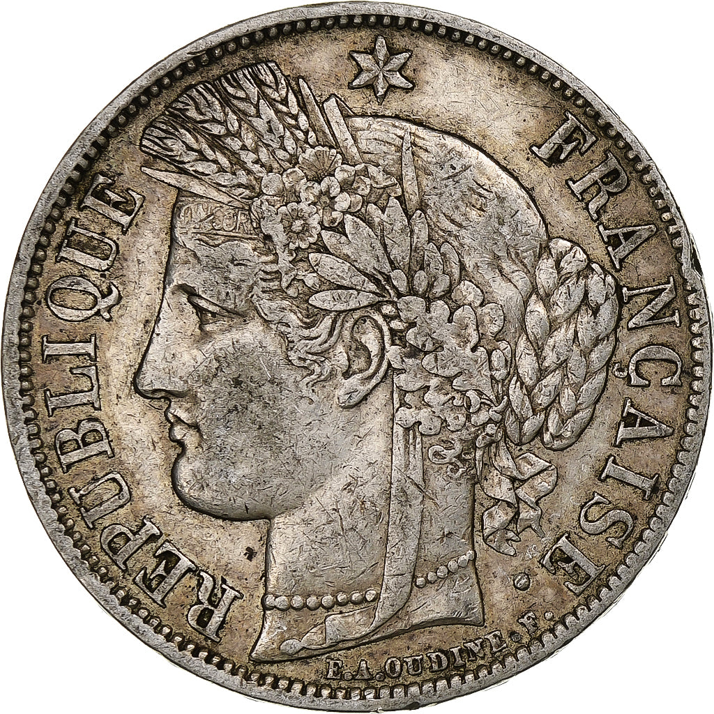 Francia, 5 Francs, Cérès, 1851, Paris, Argento, BB, Gadoury:719, KM:761.1