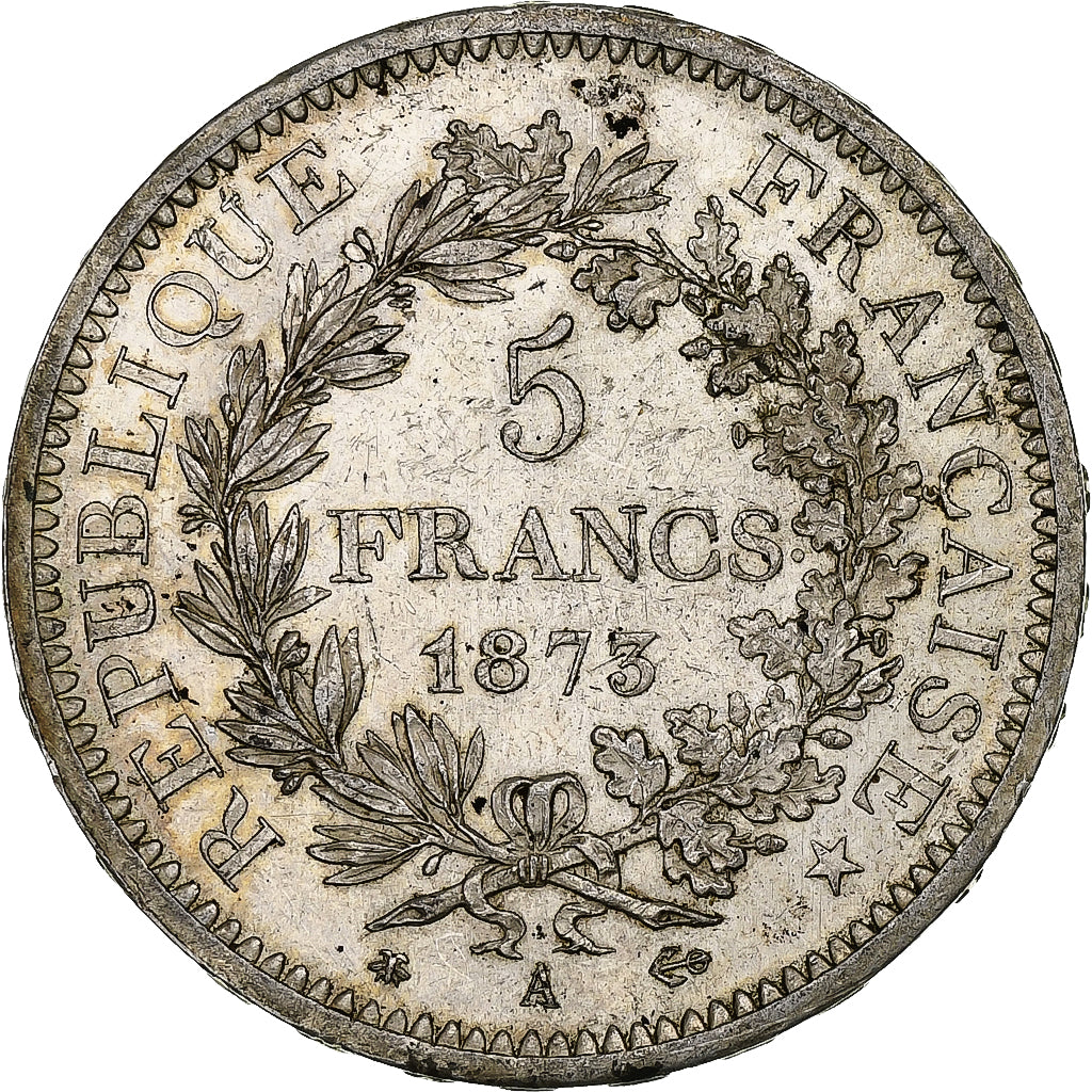 France, 5 Francs, Hercule, 1873, Paris, Silver, AU(50-53), Gadoury:745a