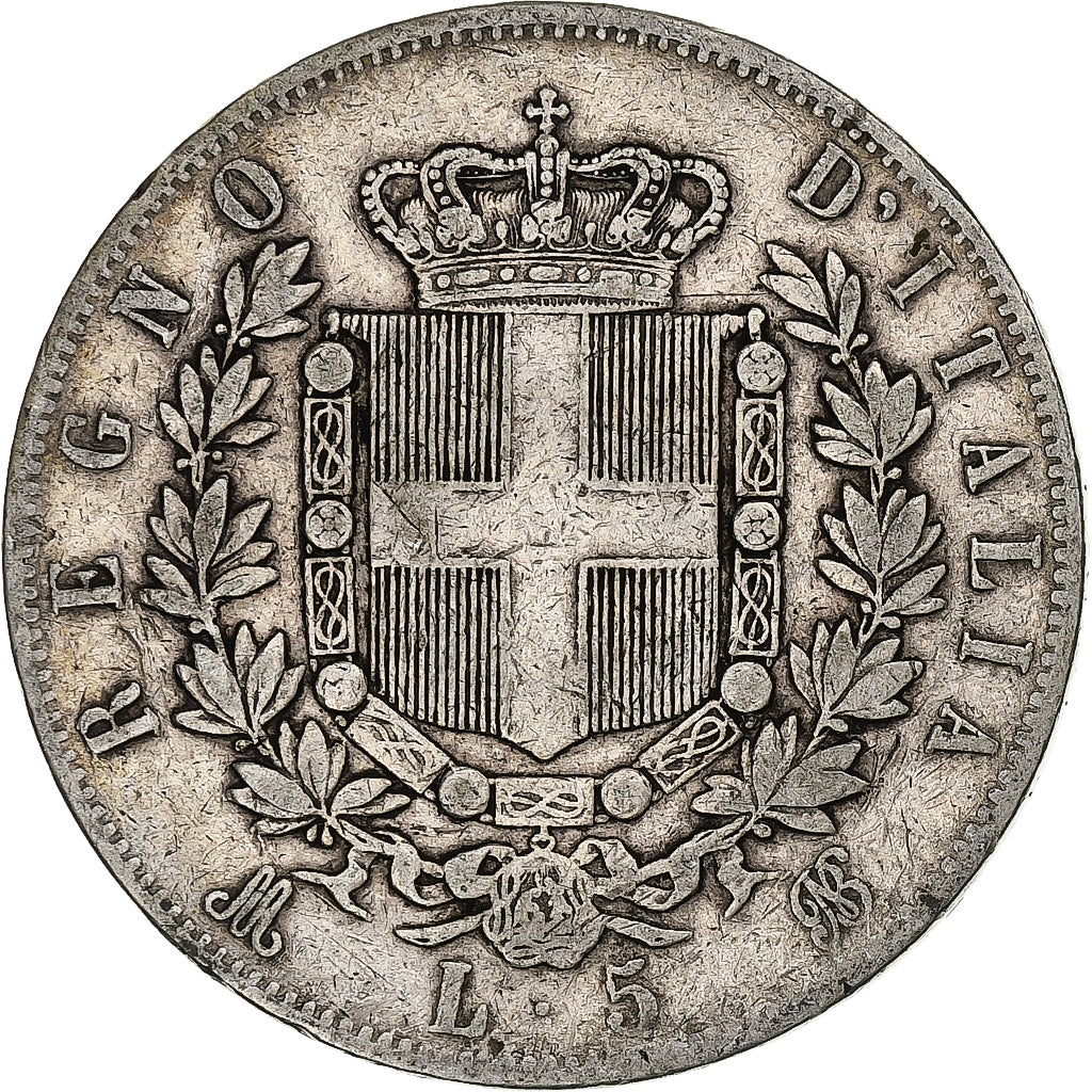 Italy, Vittorio Emanuele II, 5 Lire, 1874, Milan, Silver, VF(30-35), KM:8.3