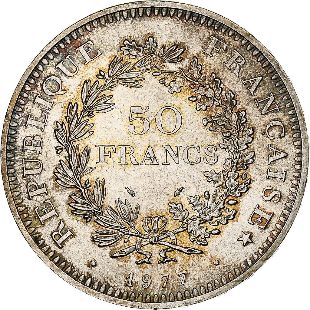 Frankrijk, 50 Francs, Hercule, 1977, Monnaie de Paris, Zilver, UNC-