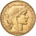 França, 20 Francs, Coq, 1912, Paris, Dourado, AU(55-58), Gadoury:1064a, KM:857