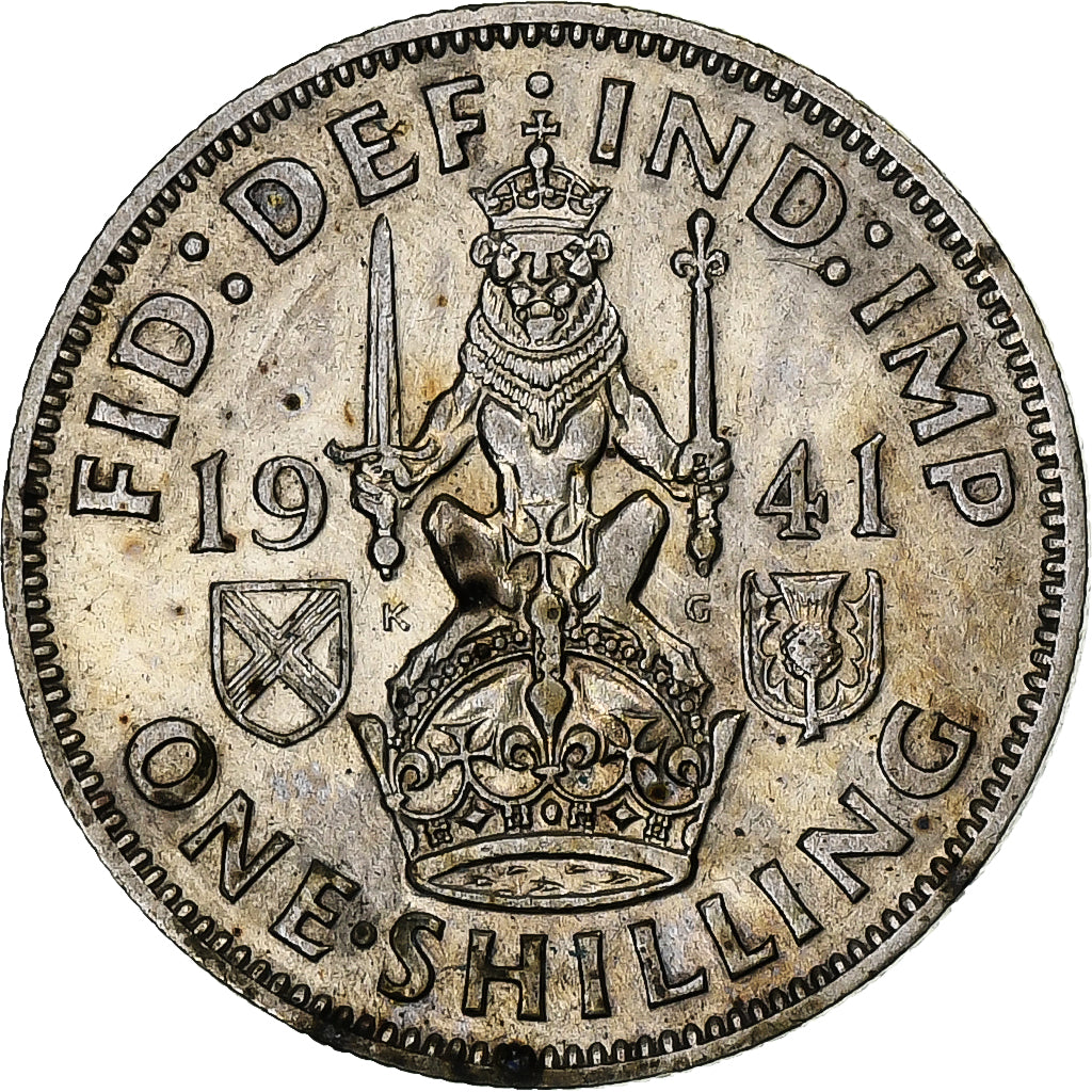 Reino Unido, George VI, Shilling, 1941, London, Prata, EF(40-45), KM:854