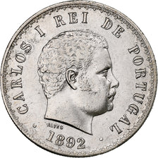 Portugal, Carlos I, 500 Reis, 1892, Lisbon, Silver, AU(50-53), KM:535