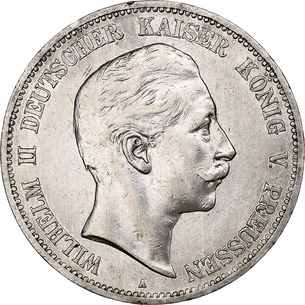 Kingdom of Prussia, Wilhelm II, 5 Mark, 1908, Berlin, Silver, EF(40-45), KM:523