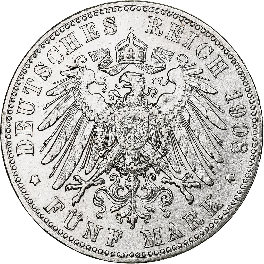 Germany, Kingdom of Bavaria, Otto, 5 Mark, 1908, Munich, Silver, EF(40-45)
