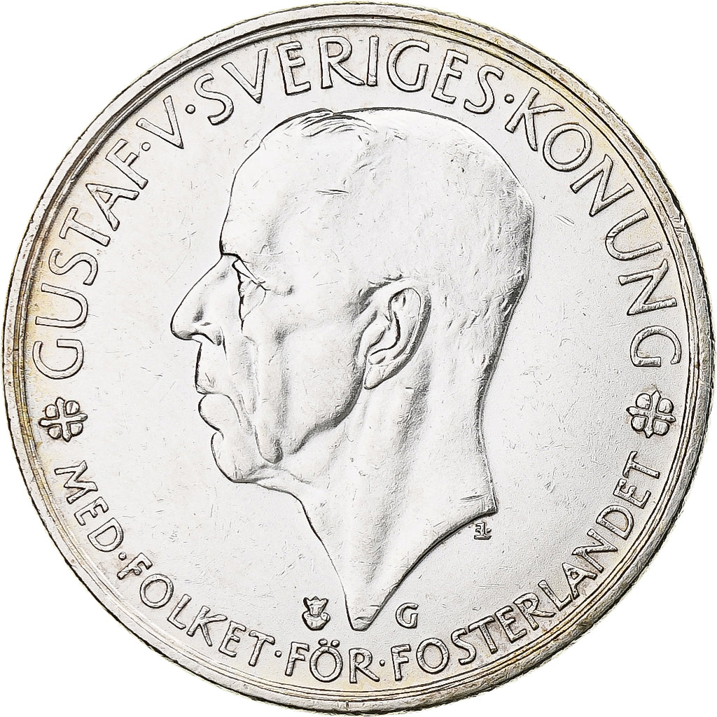 Sweden, Gustaf V, 5 Kronor, 1935, Stockholm, Silver, AU(50-53), KM:806
