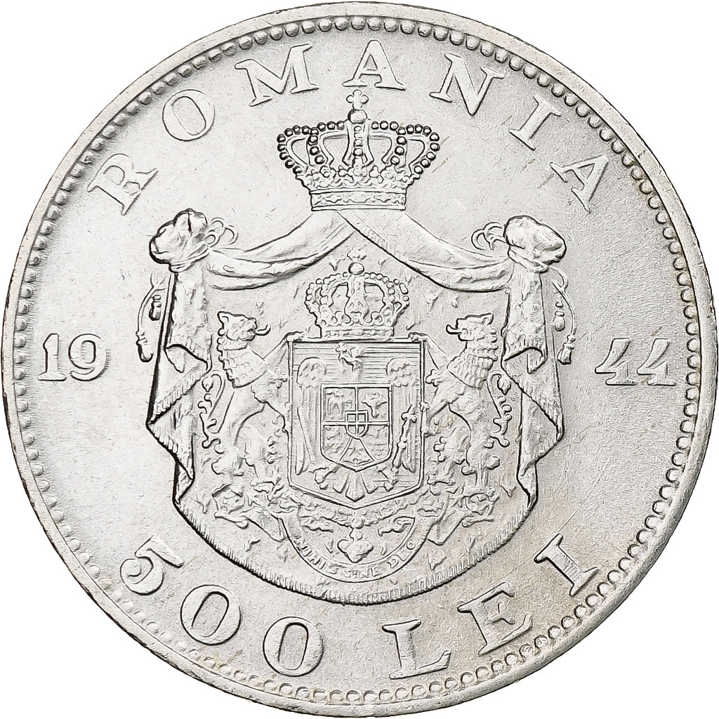 Romania, Mihai I, 500 Lei, 1944, Bucarest, Silver, AU(50-53), KM:65