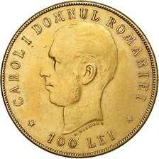 Roumanie, Carol I, 100 Lei, 1906, Bruxelles, Or, TTB+, KM:40