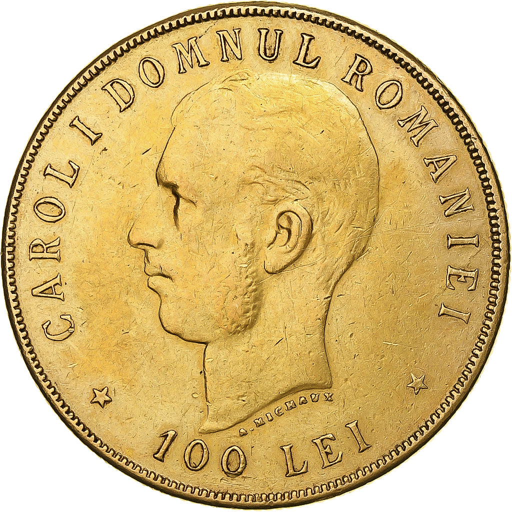 Roumanie, Carol I, 100 Lei, 1906, Bruxelles, Or, TTB+, KM:40