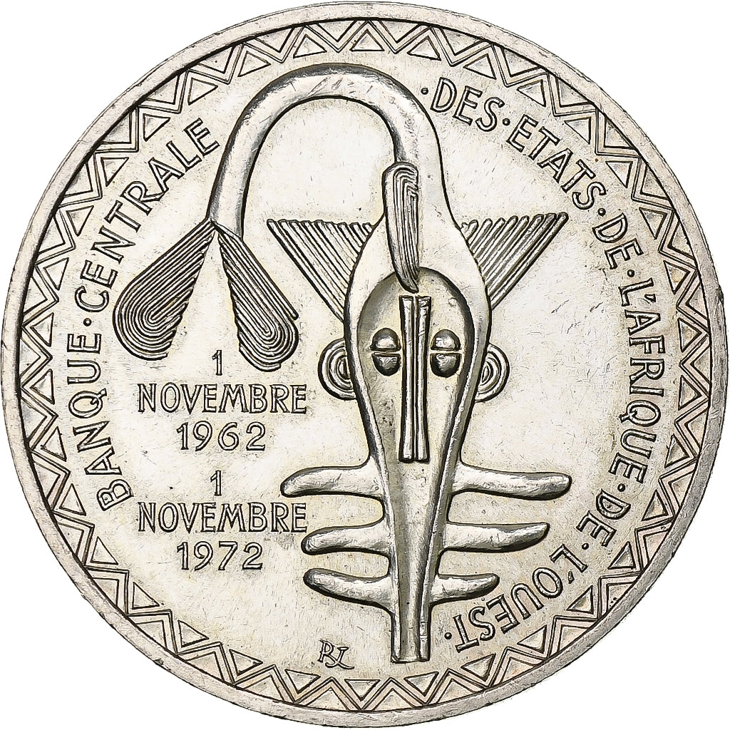 West African States, 500 Francs, 1972, Monnaie de Paris, Silver, AU(55-58)